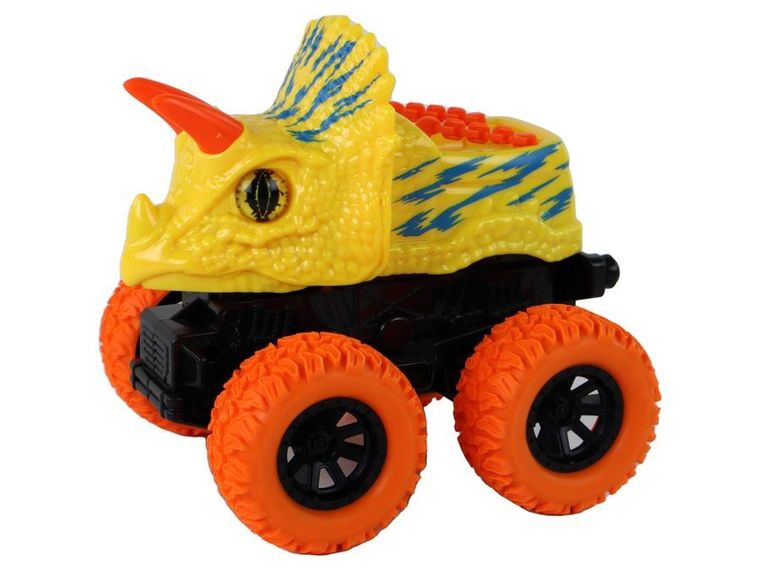 Lean Toys, Triceratops, pojazd terenowy, pchacz, żółty