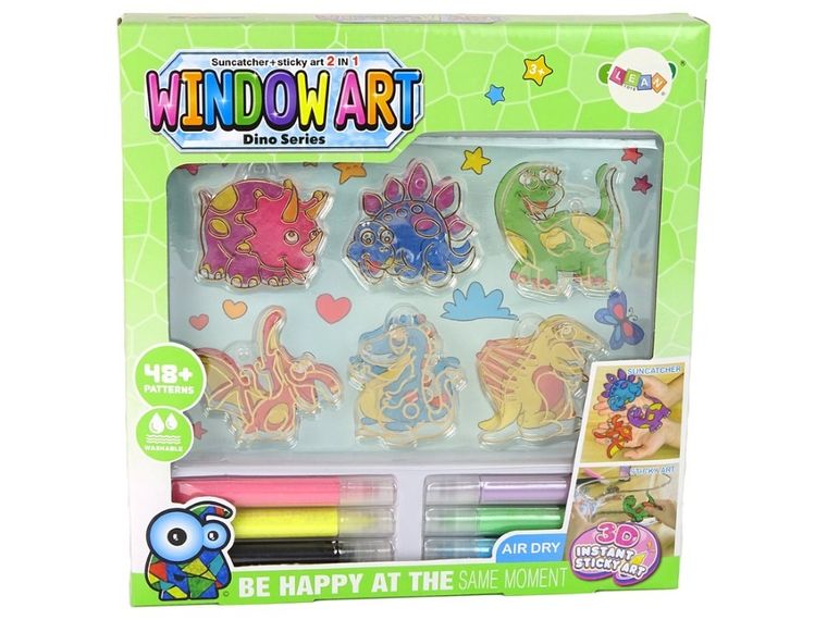Lean Toys, witraże na okno 3D, dinozaury