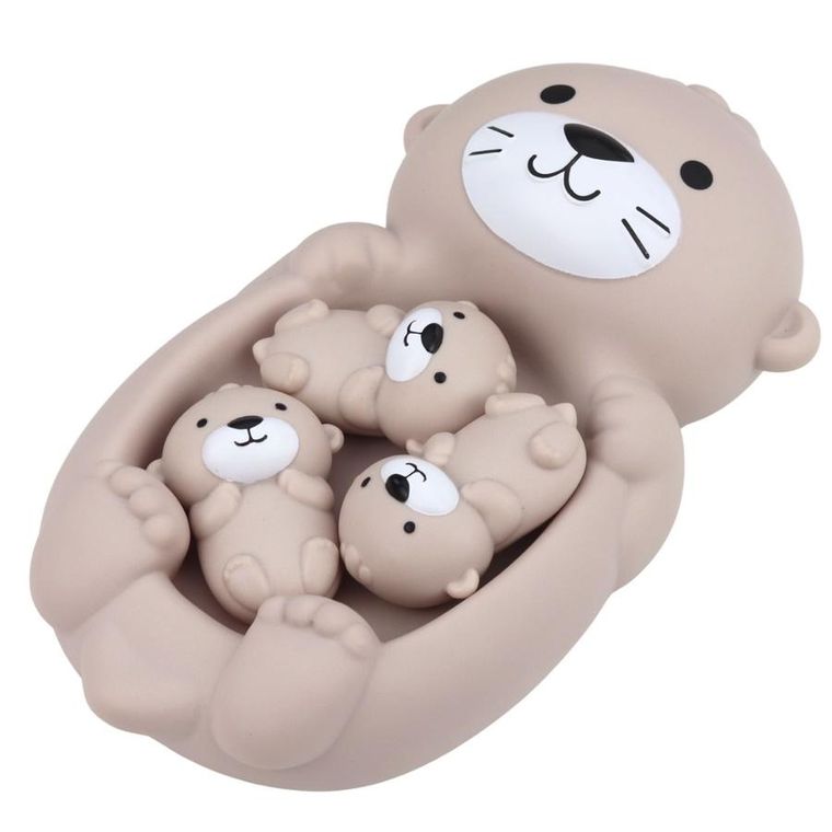 Lean Toys, wydra z rodzinką, zabawki do kąpieli, 7 elementów