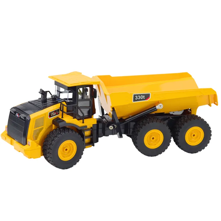 Lean Toys, wywrotka transporter zdalnie sterowana rc dźwięki 9ch 2.4g żółta