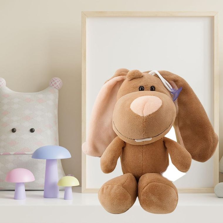 Lean Toys, zajączek z przyssawką, maskotka, brązowy, 23-12 cm