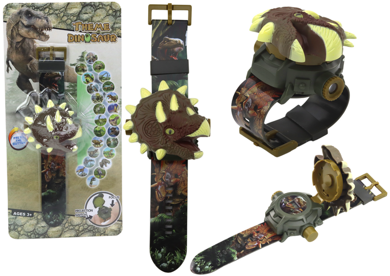 Lean Toys, zegarek z projektorem 3D, Triceratops