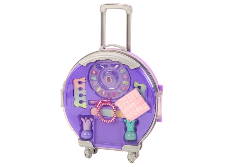Lean Toys, zestaw do manicure w walizce, fioletowy, 9 elementów