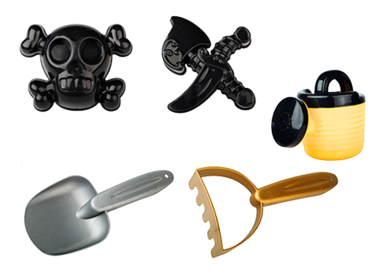 Lean Toys, zestaw do piasku, piraci, 6 elementów