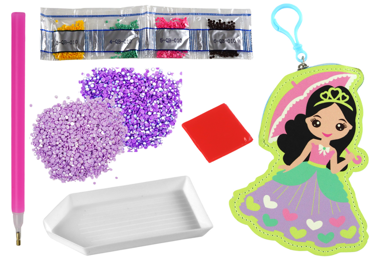 Lean Toys, zestaw koralików do wyklejania, brelok, księżniczka