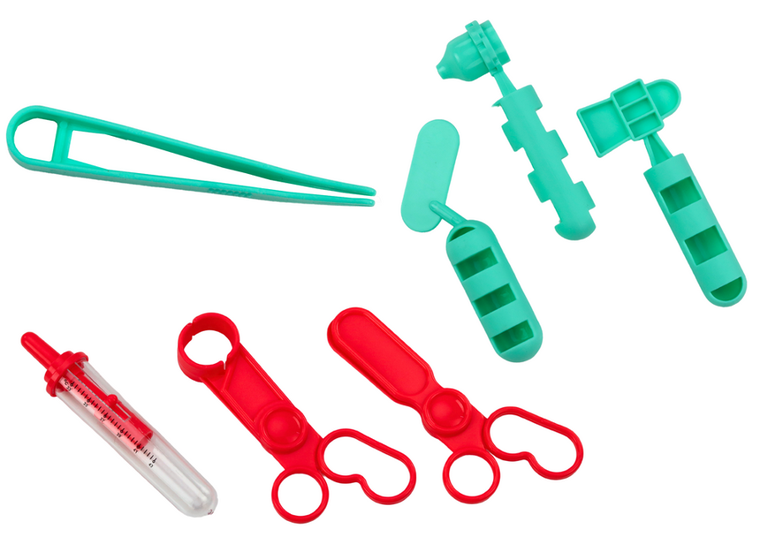 Lean Toys, zestaw lekarski w walizce, różowy