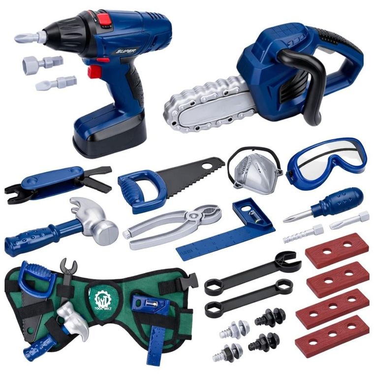 Lean Toys, zestaw majsterkowicza w skrzynce, 30 elementów