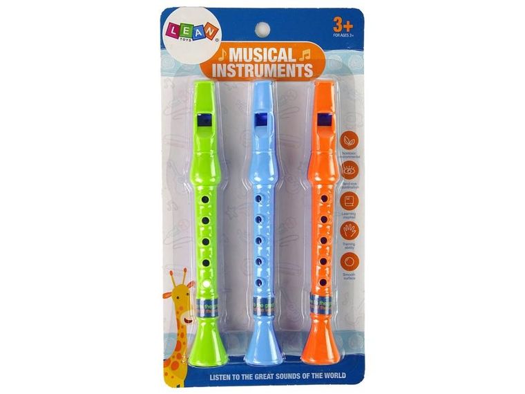 Lean Toys, zestaw trzech fletów, zwierzątka