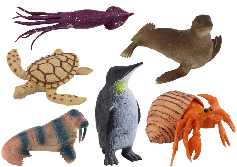 Lean Toys, zwierzęta morskie, zestaw figurek, 8 elementów