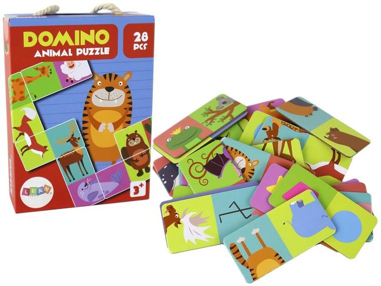 Lean Toys, Zwierzęta, puzzle dwustronne, domino