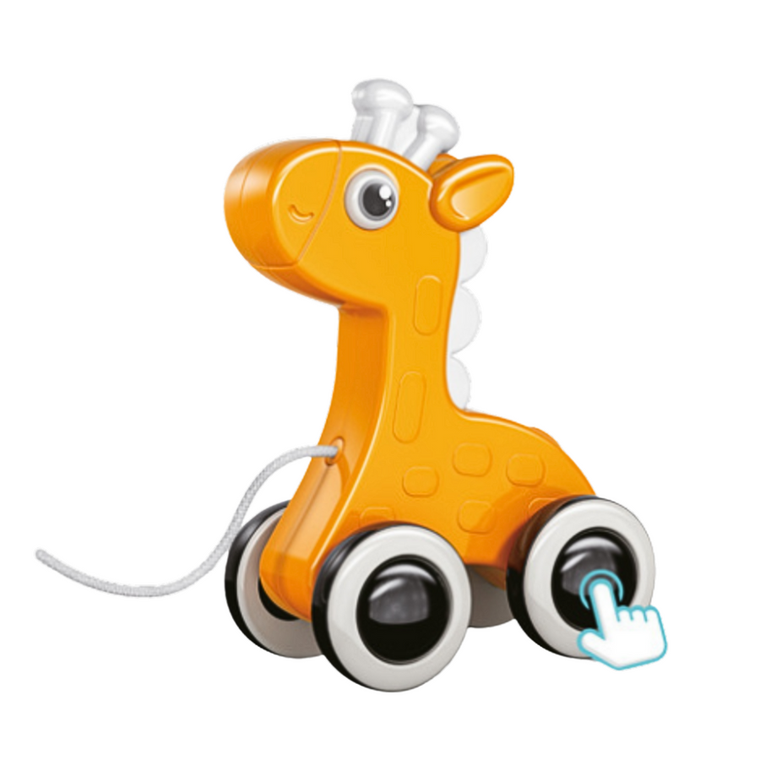 Lean Toys, żyrafa do ciągnięcia, żółta