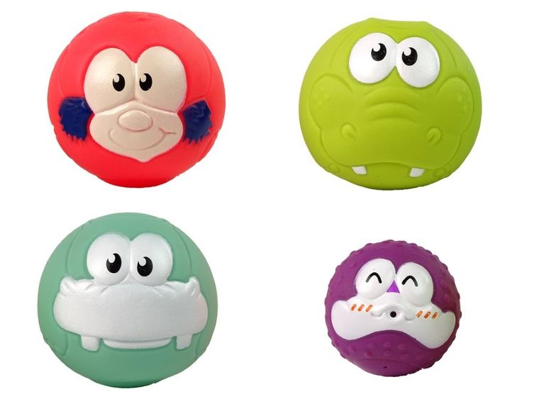 Lean Toys, żyrafa, mini koszykówka, gumowe piłki do kąpieli