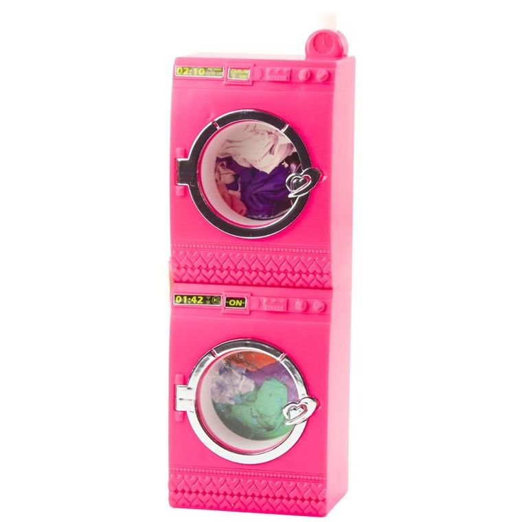 Leantoys, zestaw mebli dla lalek, pralnia, pralka i suszarka z akcesoriami