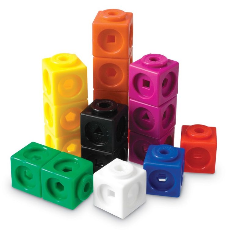 Learning Resources, MathLink Cubes, kostki matematyczne, zestaw edukacyjny, 100 szt.