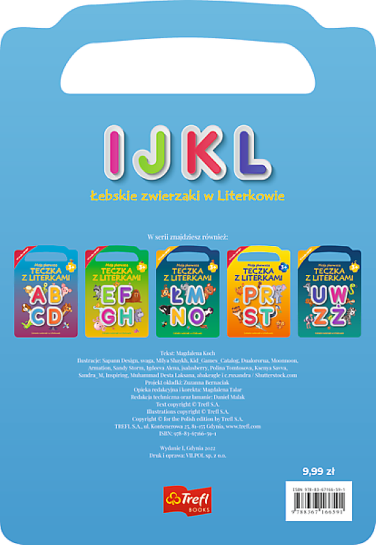 Łebskie zwierzaki w Literkowie. Moja pierwsza teczka z literkami. Literki I-L