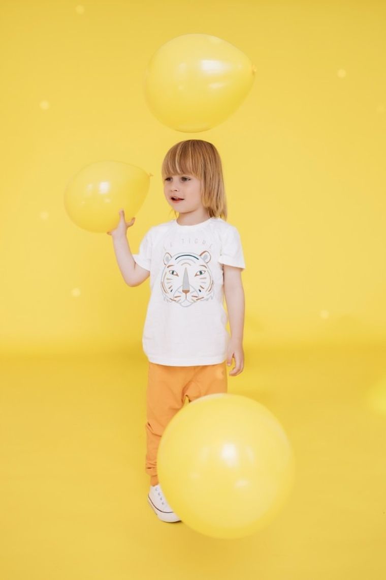 Legginsy chłopięce, pomarańczowe, Pinokio