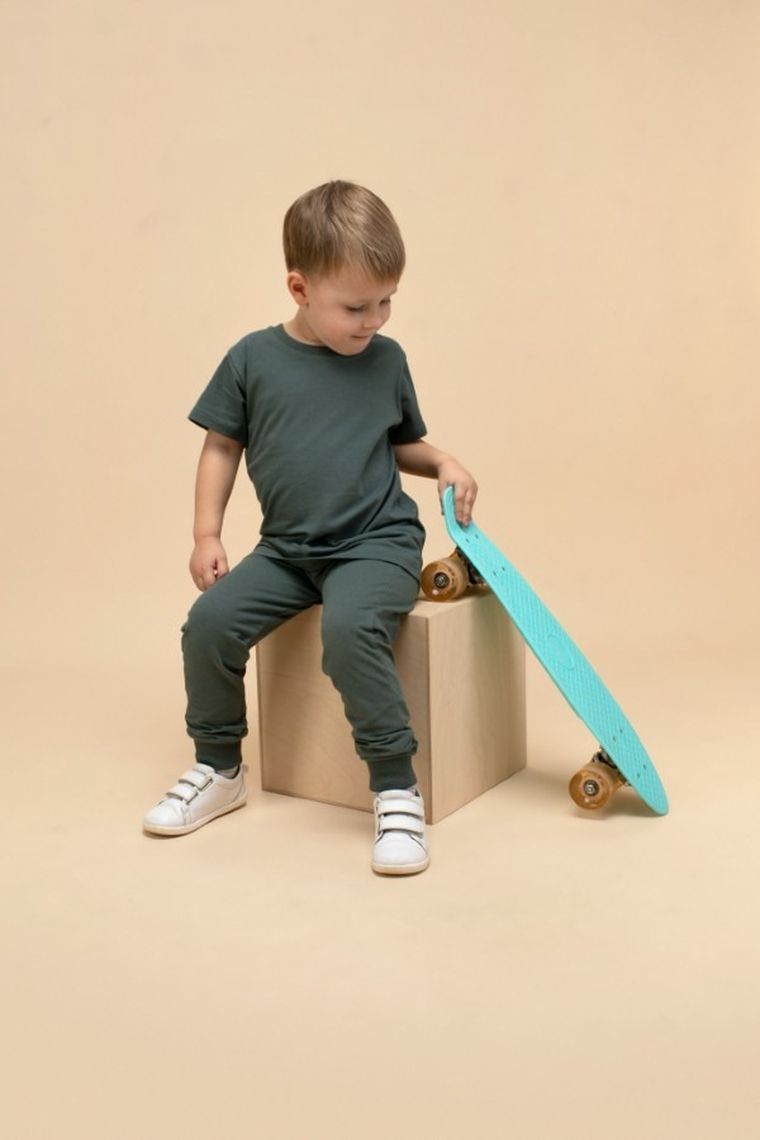 Legginsy chłopięce, zielone, Pinokio