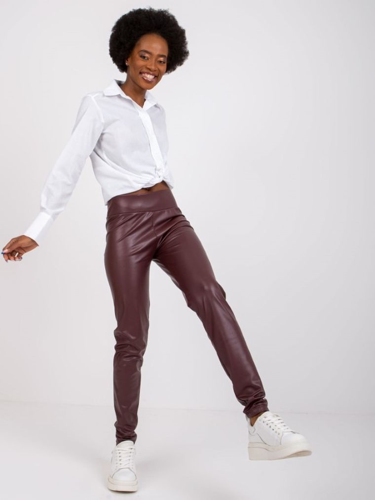 Legginsy damskie, bordowe, Rue Paris