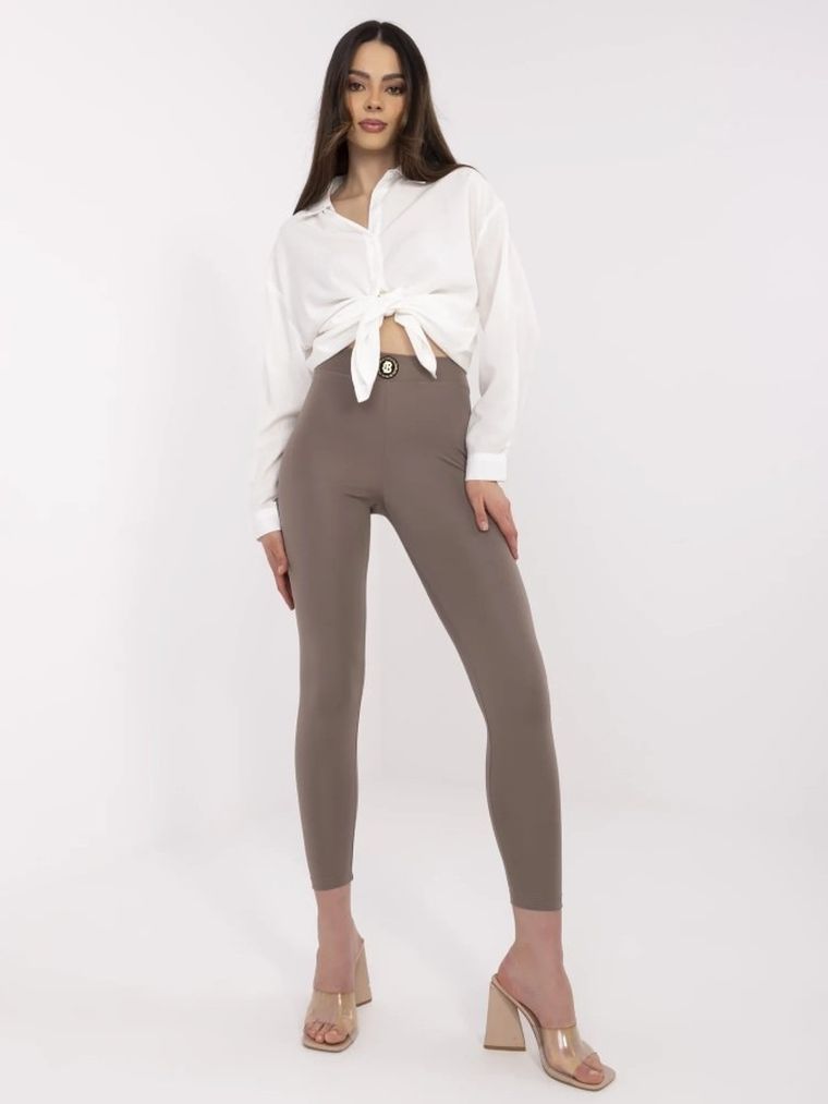 Legginsy damskie, brązowe, Calimera