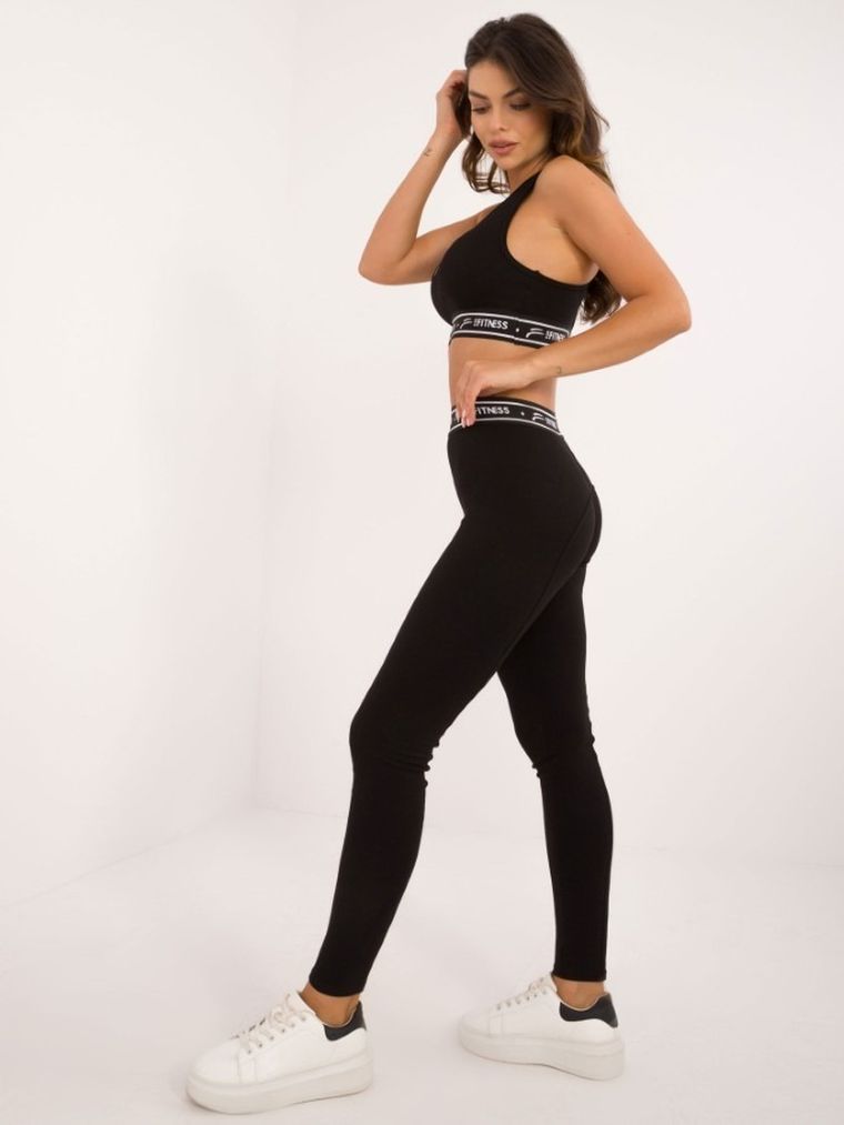 Legginsy damskie, czarne, For Fitness