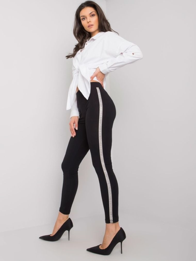 Legginsy damskie, czarne, Rue Paris