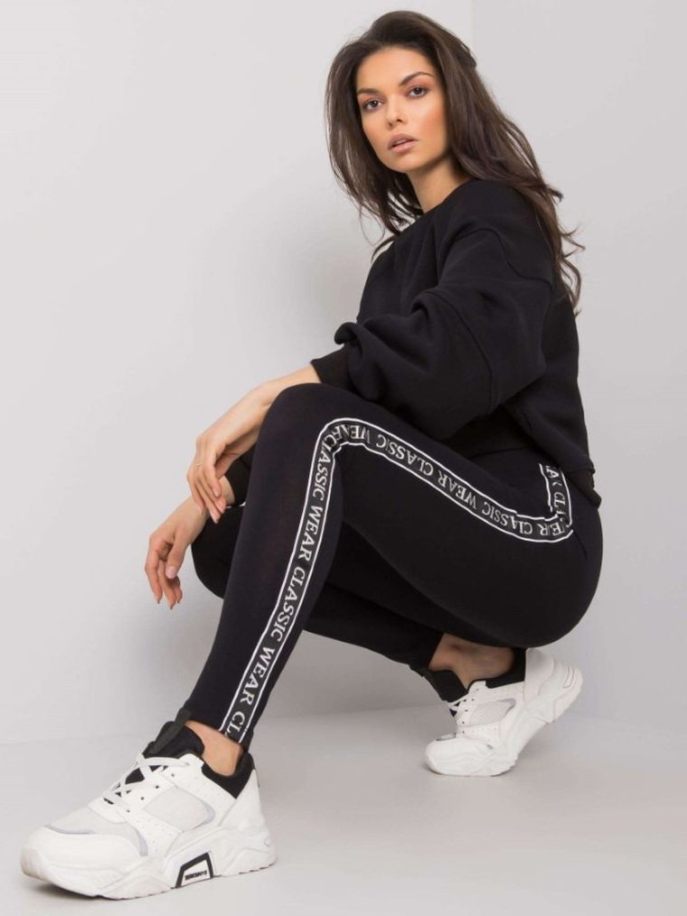 Legginsy damskie, czarne, Rue Paris