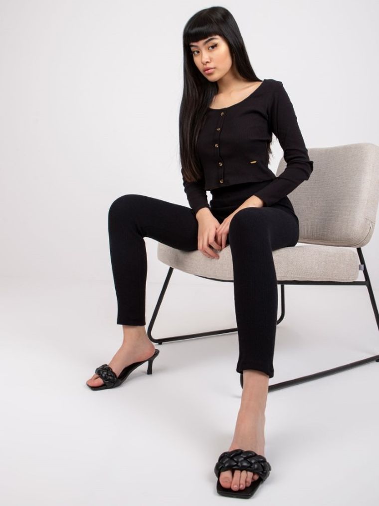 Legginsy damskie, czarne, Rue Paris