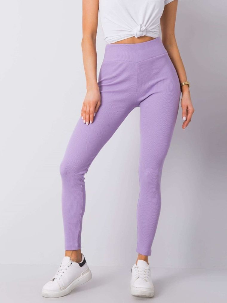 Legginsy damskie, fioletowe, Basic Feel Good