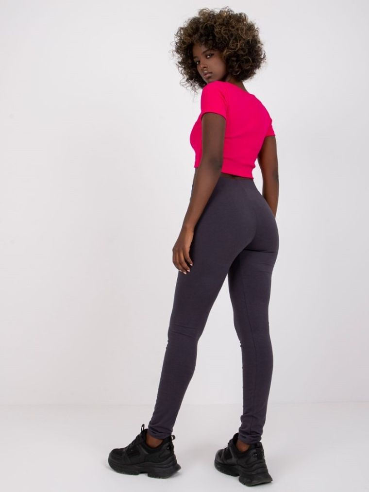 Legginsy damskie, grafitowe, Basic Feel Good