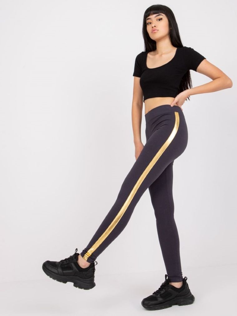 Legginsy damskie, grafitowe, Rue Paris