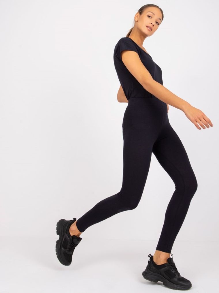 Legginsy damskie, granatowe, Basic Feel Good