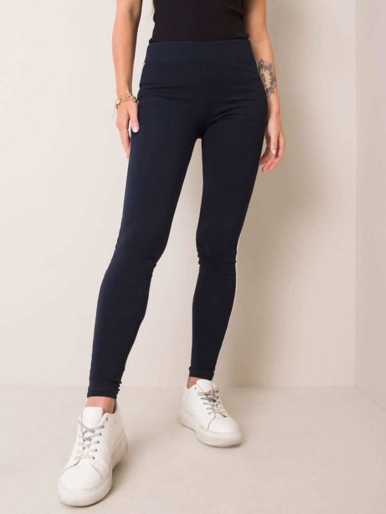 Legginsy damskie, granatowe, Rue Paris