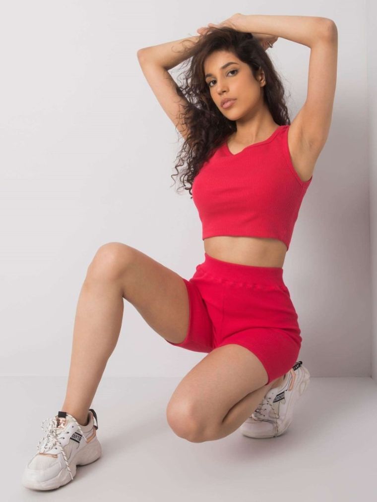 Legginsy damskie, kolarki, ciemnoróżowe, Rue Paris