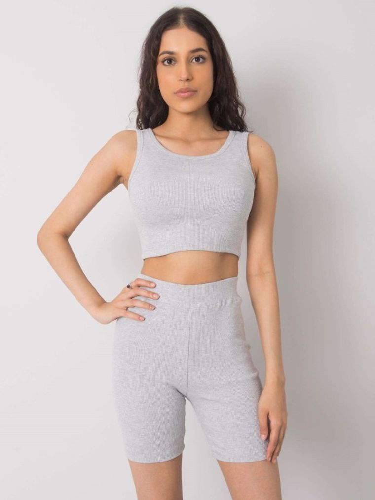 Legginsy damskie, kolarki, szare, Rue Paris