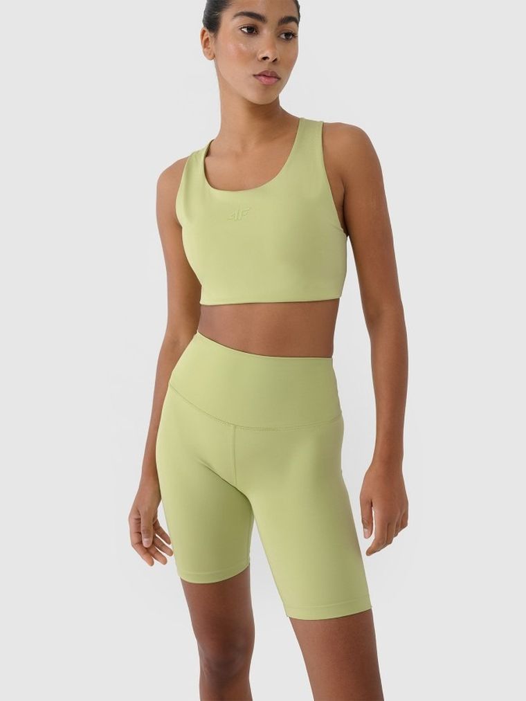 Legginsy damskie, kolarki, zielone, 4F