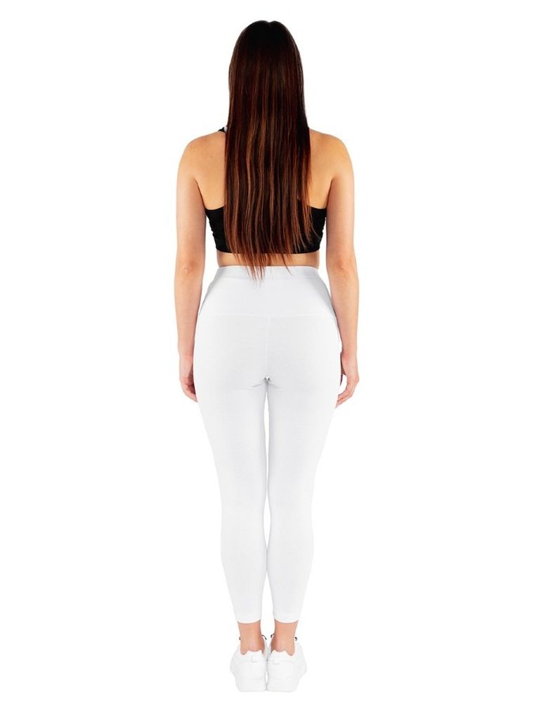 Legginsy damskie, ocieplane, białe, Golden Queen