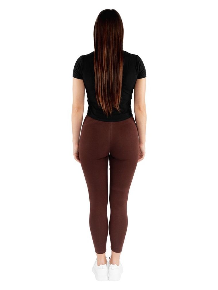 Legginsy damskie, ocieplane, brązowe, Golden Queen