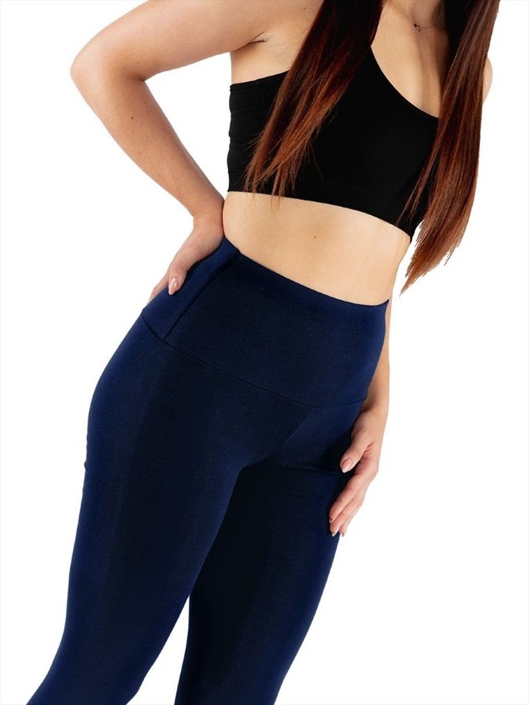 Legginsy damskie, ocieplane, granatowe, Golden Queen