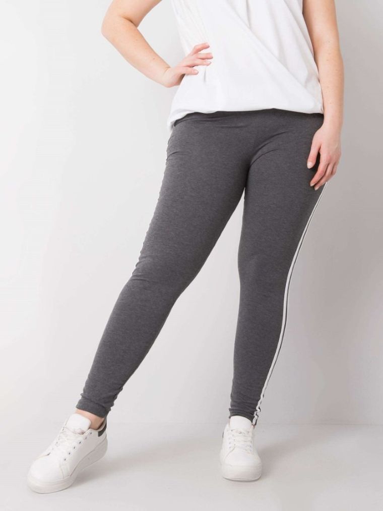 Legginsy damskie, plus size, szare, Basic Feel Good