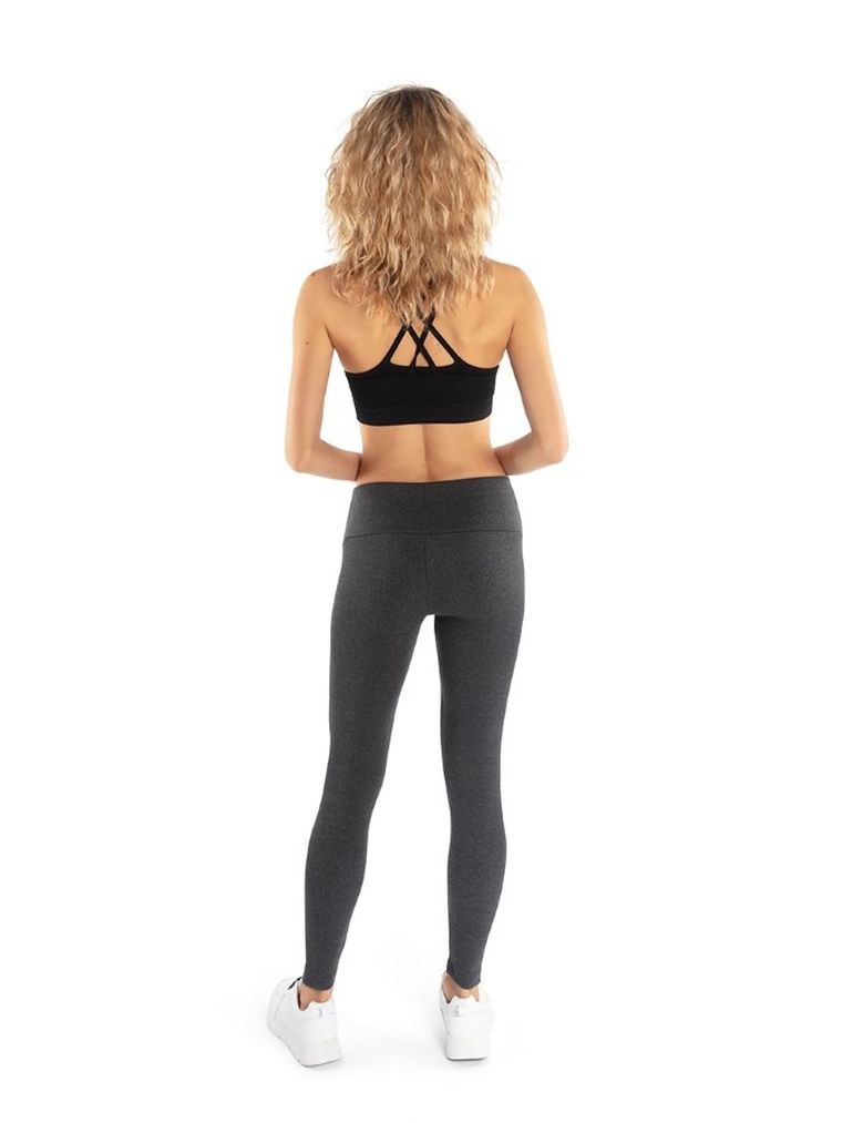 Legginsy damskie, prążkowane, grafitowe, Golden Queen