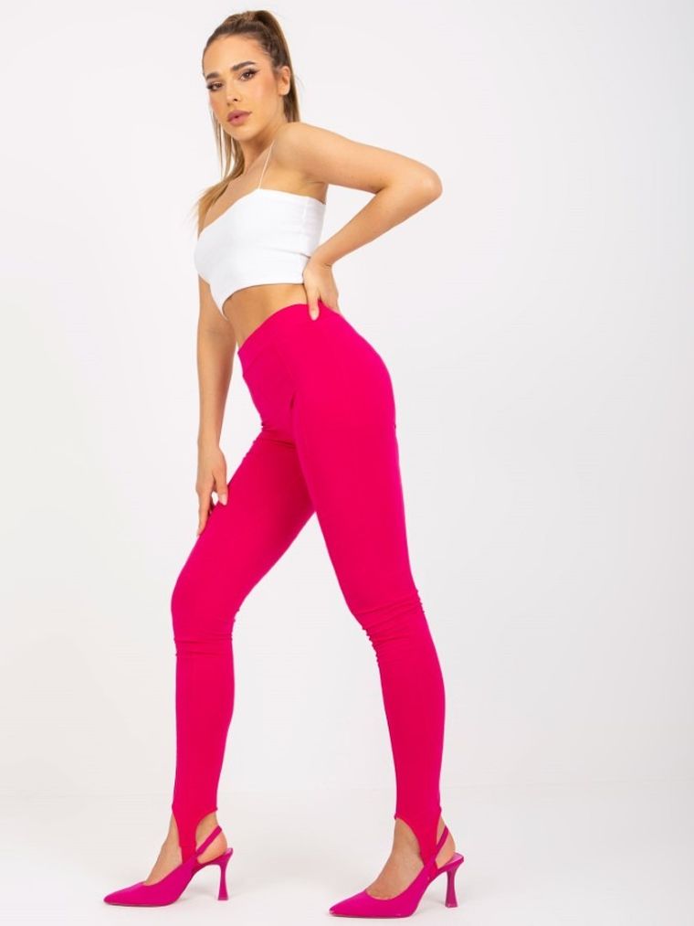 Legginsy damskie, różowe, Basic Feel Good