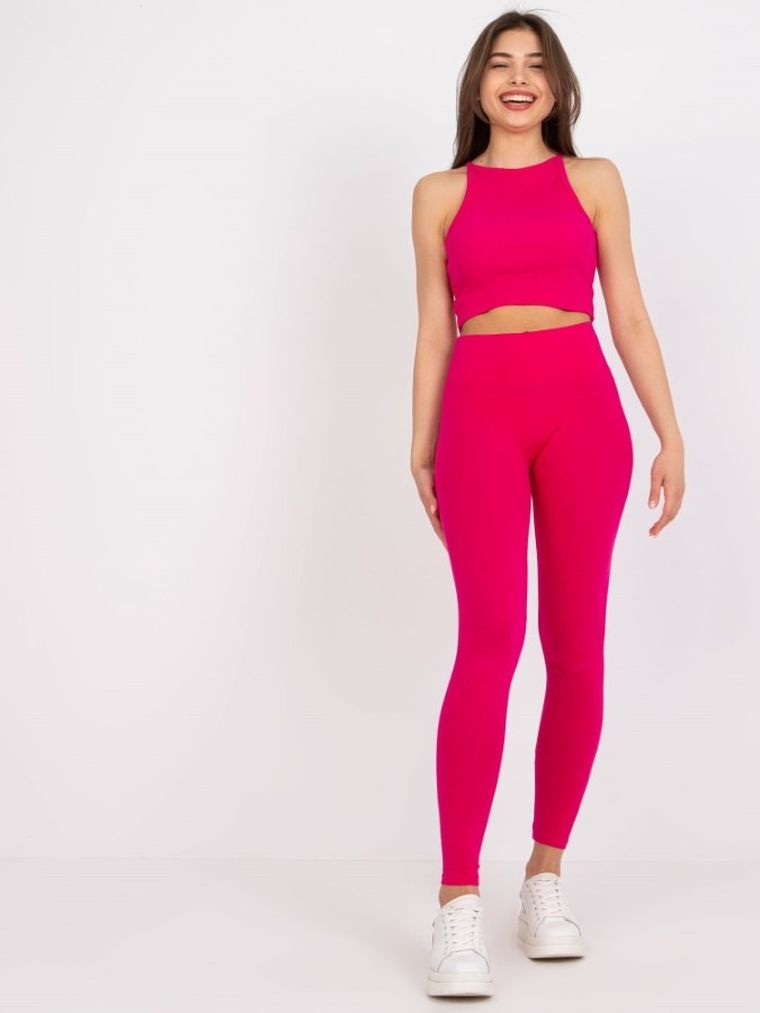 Legginsy damskie, różowe, Rue Paris