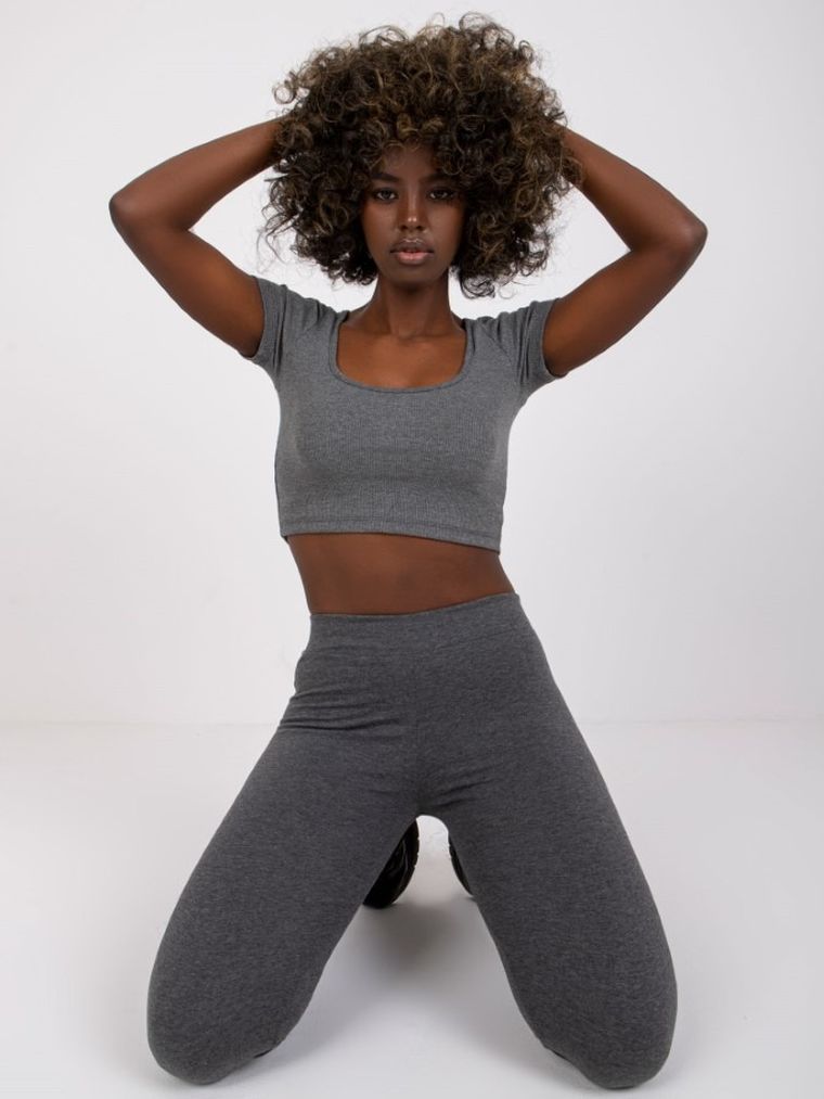 Legginsy damskie, szare, Basic Feel Good
