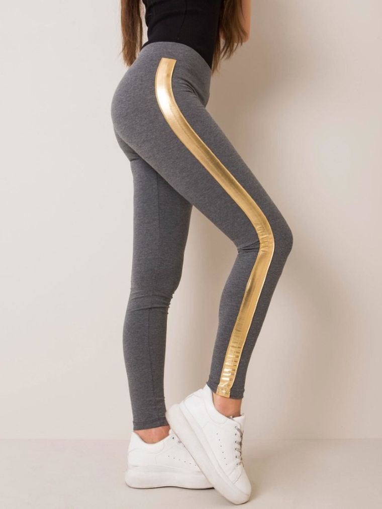 Legginsy damskie, szare, Rue Paris