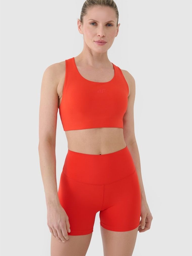 Legginsy damskie, szorty, czerwone, 4F