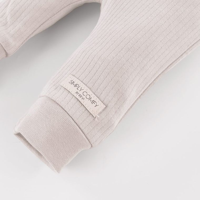 Legginsy dziecięce, prążkowane, beżowe, Eevi