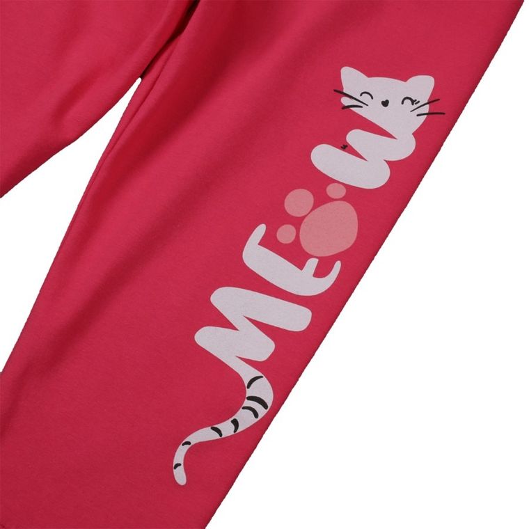 Legginsy dziewczęce 3/4, ciemnoróżowe, Tup Tup