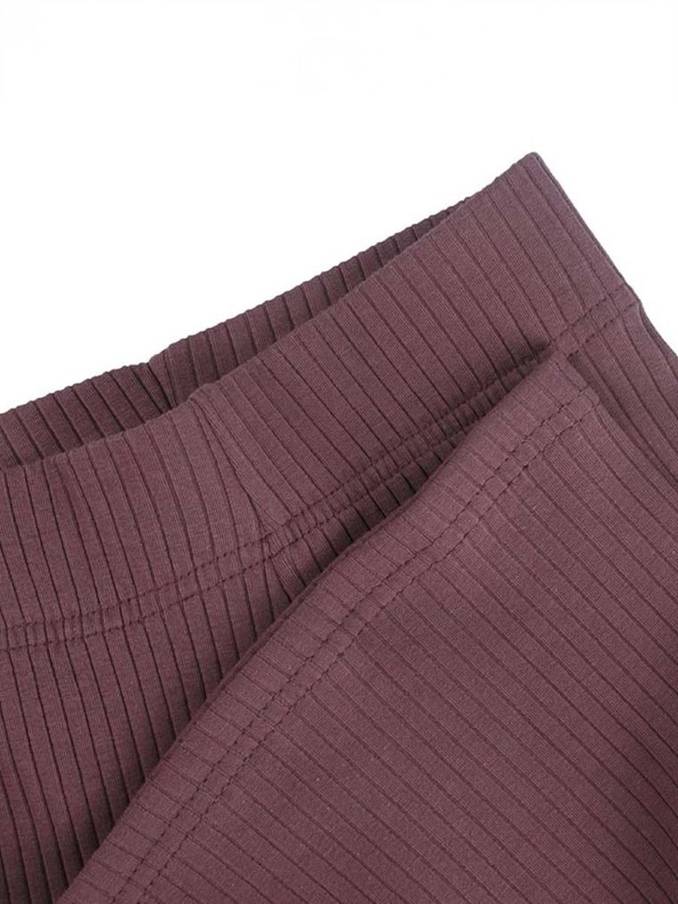 Legginsy dziewczęce, dzwony, prążkowane, brązowe, Tup Tup