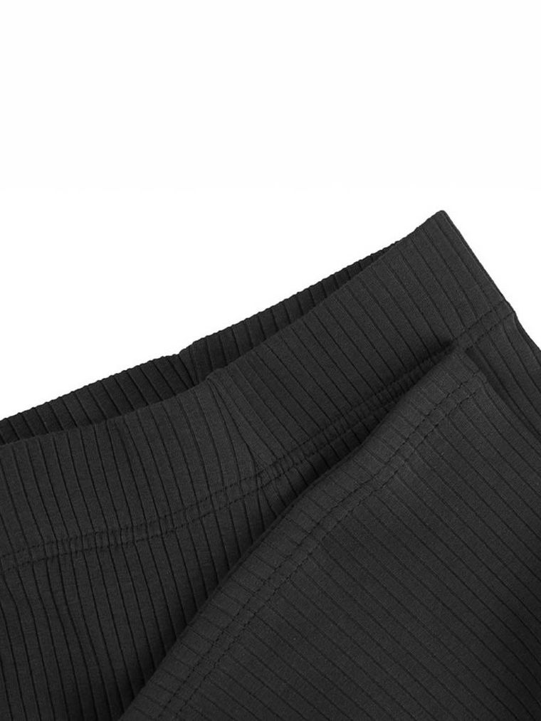 Legginsy dziewczęce, dzwony, prążkowane, czarne, Tup Tup