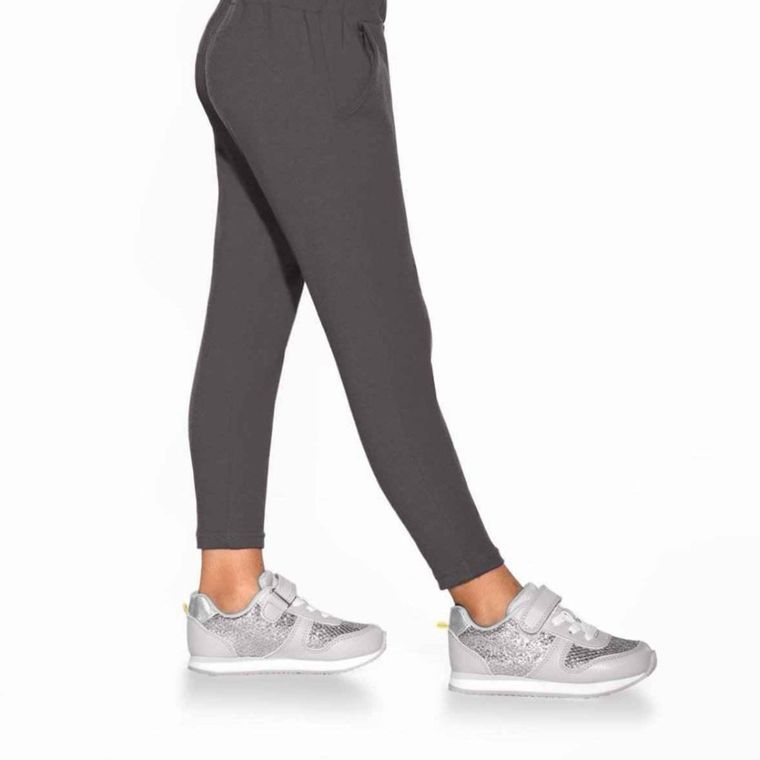 Legginsy dziewczęce, grafitowe, Nell, Bas Bleu